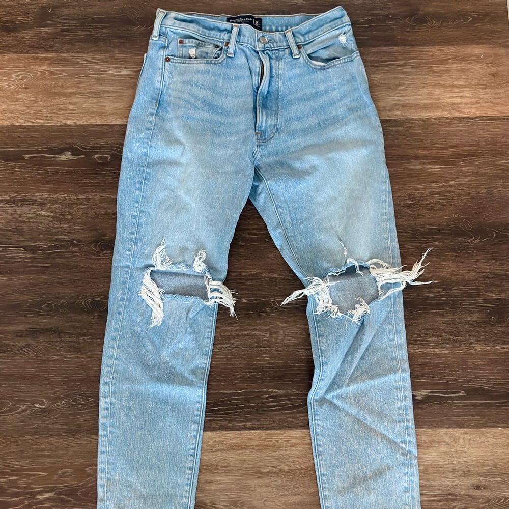 Men’s Abercrombie Distressed Light Blue Jeans